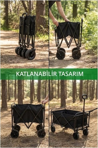 Kfw-392 Katlanır El Arabası 120 Kg Kapasite 80 L Hacim 360 Teker