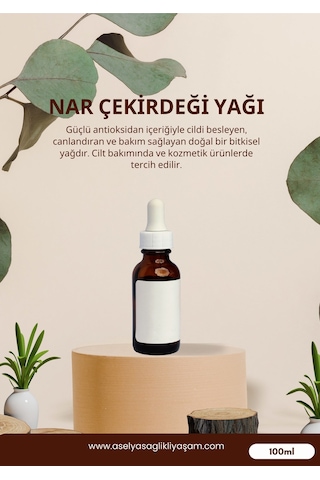 Nar Çekirdeği Yağı 100 Ml Saf Doğal Bitkisel Bakım Yağı Cilt Ve Masaj Yağı