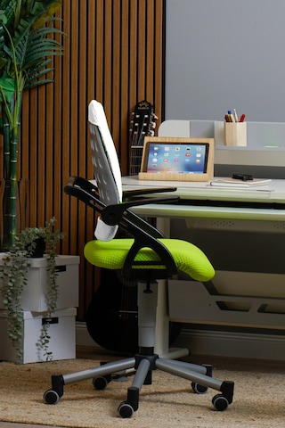 Creo Mobili Yükseklik Ayarlı Vega Plus Çalışma Sandalyesi, Ofis Ve Bilgisayar Koltuğu Beyaz/yeşil Gri