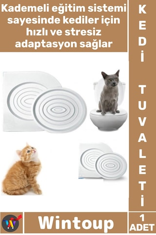 Kedituvaleti Hijyenik Pratik Modern Evcil Hayvan Eğitim Seti Aparatı Kaliteli Klozet Kedi Tuvaleti