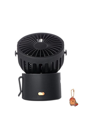 Cacaomini Cep El Fanı Açık Taşınabilir Usb Şarj El Fanı 1000 Mah Küçük Asılı Boyun Fanı 9222 Siyah