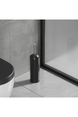 Aqua Bagno Smile Klozet Ve Tuvalet Fırçası , Mat Siyah Siyah