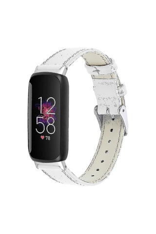 Fitbit Inspire 3 Saat İçin Çizgili Üst Katman Hakiki Deri Kayış Çok Renkli