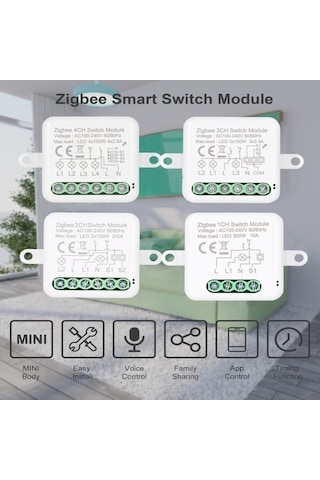 Dancemonkey 3ch Zigbee Mini Anahtar Röle - 2yönlu, Alexa/google Home Dostu Akıllı Anahtar