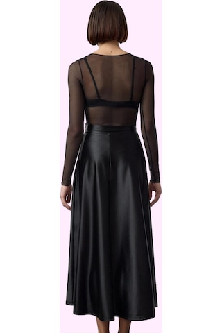 Ersefa Kadın Maxi Etek Yüksek Bel A Line Kesim Polyester Yazlık Günlük K Siyah