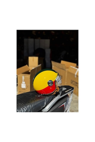 Nero Retro Motosiklet Kask - Ece Sertifikalı Kırmızı