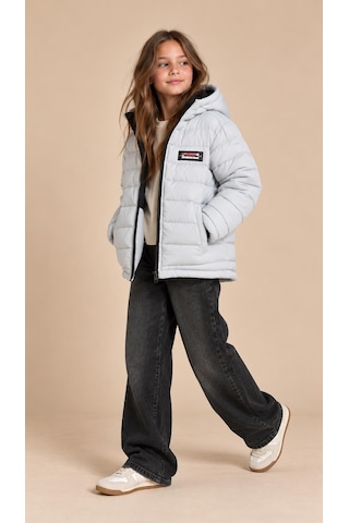 Alexandergardi Puffer Kapüşonlu Unisex Çocuk Şişme Mont Gri