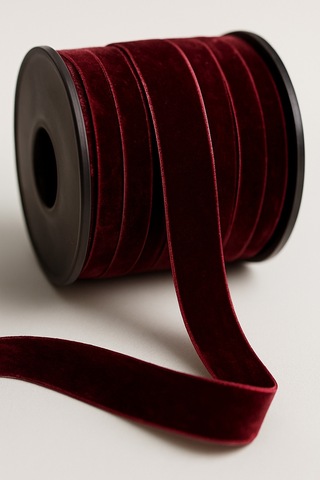 Paşateks 2.5 Cm Düz Kadife Şerit Bordo 5 Metre Yumuşacık Hiss Tekstil Aksesuarı