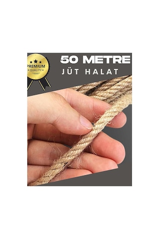 6 Mm 50 Metre Jüt Halat Dekoratif Hasır İp Urgan Süs Evimdeyokyok