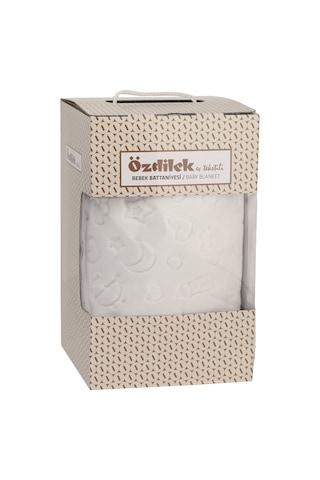 Özdilek Embos Bebek Battaniye 100x120 Açık Gri Açık Gri
