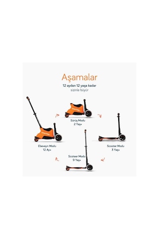 Smartrike Xtend Büyüyebilen Ride On Scooter 12 Ay - 12 Yaş Orange