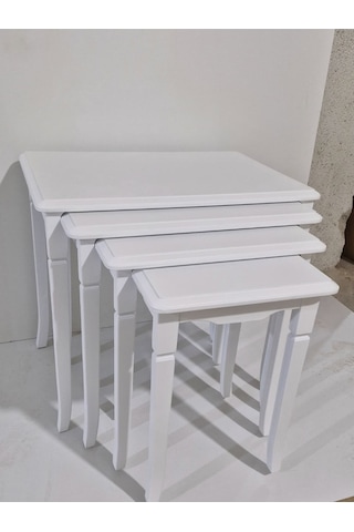 4 Lü Lake Sehpa Mdf Beyaz