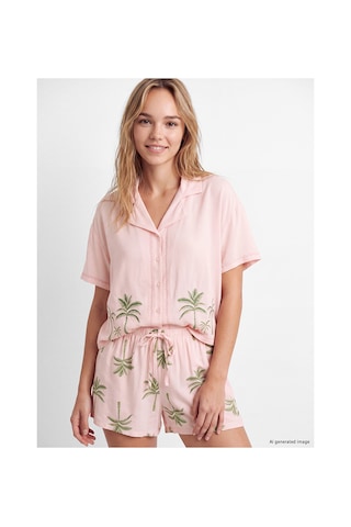 Lcw Dream Pembe Desenli Kadın Şortlu Pijama Takım