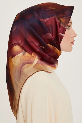 Armine Nostalji Serisi Twill İpek Eşarp 9244d-01 01-acı Kahve-bej