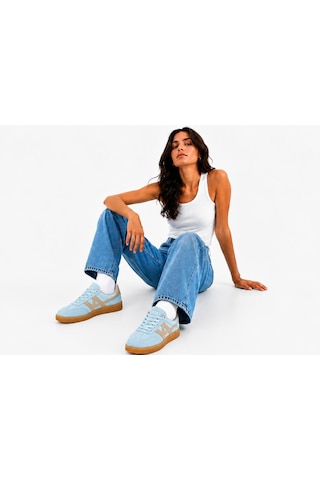 Papucumun Dünyası Unisex Süet Özel Gum Tabanlı Günlük Kullanıma Uygun Retro Sneaker Bebe Mavi
