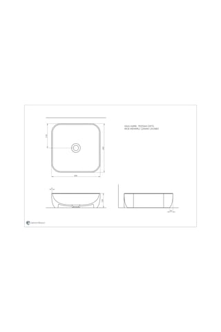 Seramiksan Form Tezgah Üstü Kare Lavabo 42 CM