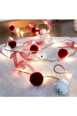 Maoyaya Noel Led Işık Zinciri: 2 Metre 20 Led Pil İle Çalışan Dekoratif Çan Ve Top Modelleri Diğer