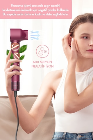 Pro Compact Uzun Multi-styler Hava Üfleme 5in1 Saç Şekillendirici Bldc Shd-1729 Royal Gilded Red Bordo