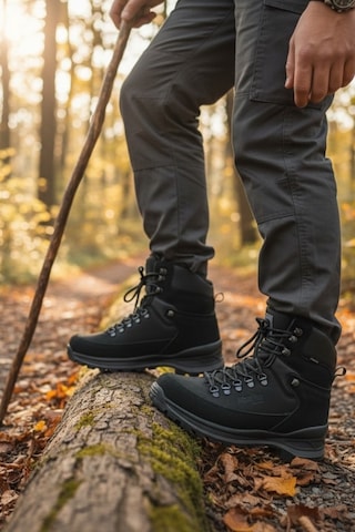 Enoch Erkek Siyah Waterproof Yüksek Bilekli Outdoor Trekking Ve Dağcı Botu Siyah