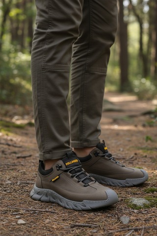 Gri Nubuk Hakiki Deri Erkek Outdoor Ayakkabı 240003 M Gri