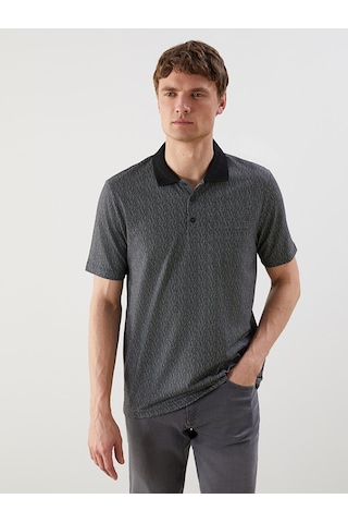 Lcwaıkıkı Classic Siyah Polo Yaka Merserize Görünümlü Erkek Tişört