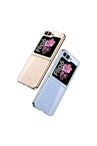 Zore Galaxy Uyumlu Z Flip 6 Kılıf Msra Full Camlı Kıpta Kapak-mavi Mavi