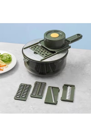 Paslanmaz Çelik 5 İn 1 Hazneli Rende Seti Süzgeçli Pratik Çok Fonksiyonlu Mutfak Rendesi Doğrayıcı