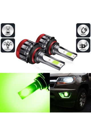 Youmex 30w 3000 Lumen Yeşil Led Faro Ampülü, 9006 Tipi, Uçak Alüminyum, 50.000 Saat Ömür, Plug And Play