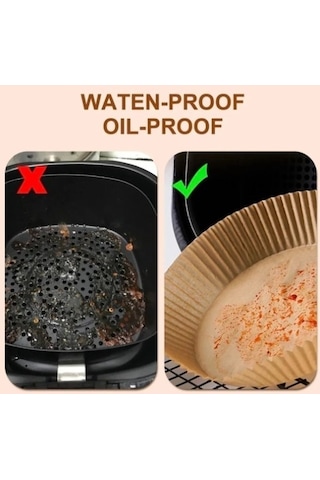 Airfryer Pişirme Kağıdı 50 Adet Yağsız Fritöz Pişirme Kağıdı