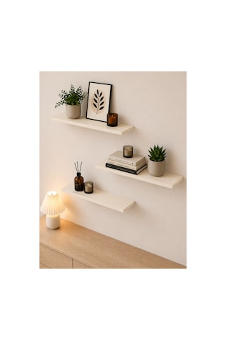 Nest 3 Raflı Gizli Monte Uçan Raf 50 15 Cm Ay Taşı