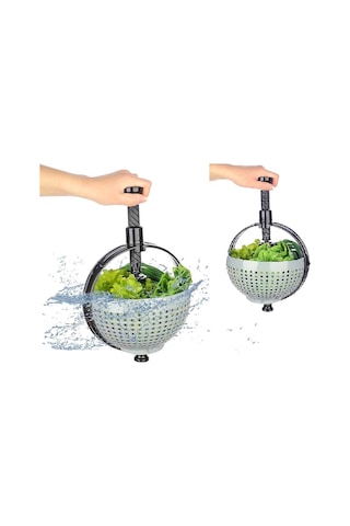 Hızlı Salata Kurutucu Süzgeç- Dönerli Süzgeç Dev Boy Renkli
