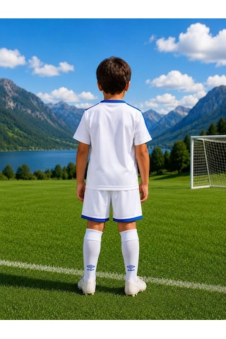 Alexandergardi Çocuk Futbol Ve Antreman Şortu Mavi - Beyaz