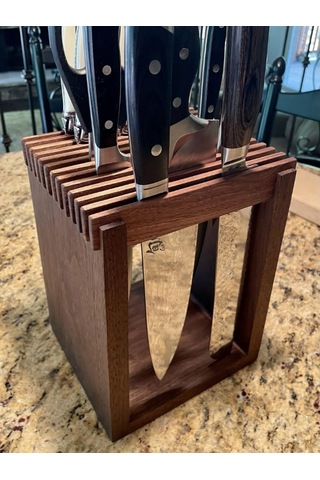 Modern Tasarım Masif Ahşap Bıçak Bloğu - Esnek Bıçak Stand