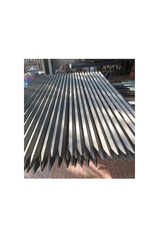 Boyalı 5 Adet 200 Cm 40x40x3 Köşebent 4 Delikli Bahçe Çit Direği Çit Demiri Gri