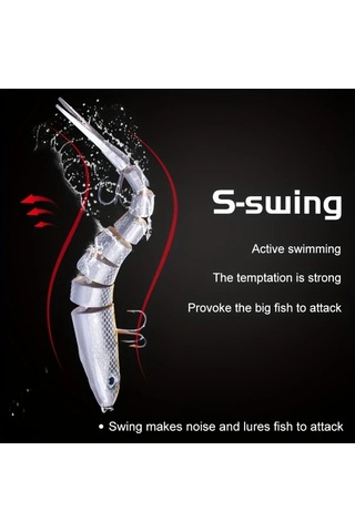 Fochsia 16 Parça Çok Eklemli Yem Swimbait Batçan Yem 8 Segmanlı Kıvrık Yem Balıkçılık Takımı