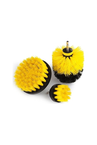 Matkap Ucuna Takılan 3 Lü Temizlik Fırça Seti Zorlu Kir Temizleme