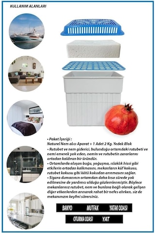Rutubet Giderici Nem Alma Cihazı Üçgen Kokulu Kokusuz 2kg Kırmızı Meyva Diğer
