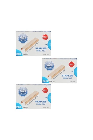 Delta Zımba Teli 24/6 Sarı 3 Lü Set 1551