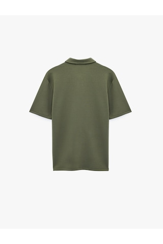 Koton Kısa Kollu Regular Fit Düğmeli Polo Yaka Tişört Yeşil 6sam10484mk