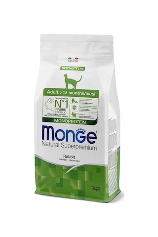 Monge Adult Tek Proteinli Tavşanlı Yetişkin Kedi Maması 1,5 Kg Monge Adult Tek Proteinli Tavşanlı Yetişkin Kedi Maması 1,5 Kg