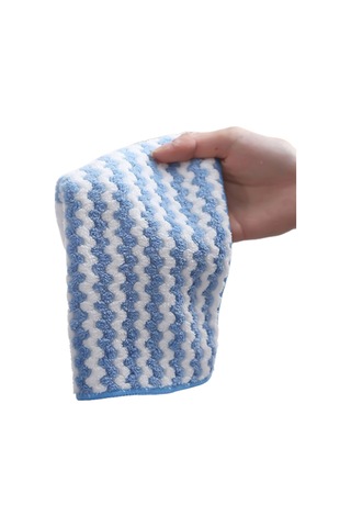 Mikrofiber Temizleme Rag Süper Emici Mercan Polar Bez Ovma Tavuk Pad Mutfak Yemekleri Temizlik Blue, 5 Slices