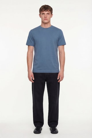 Sabri Özel Erkek Pilot Mavi Normal Kesim Regular FitPamuk Dokuma Bisiklet Yaka Basic T-shirt