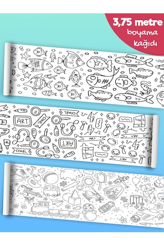 Esatoys Bebek Ve Çocuk İçin 3,75 Metre Rulo Boyama Kağıdı