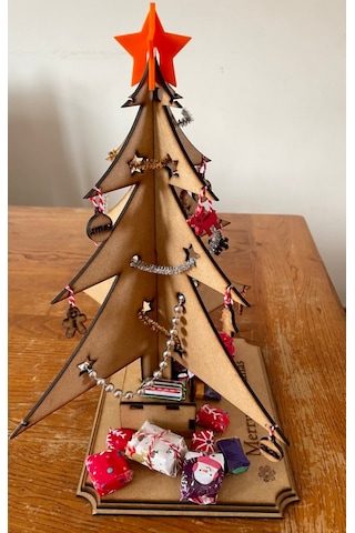 Ahşap Noel Yılbaşı Ağacı Masaüstü Dekor Noel Baba Noel Hediyesi