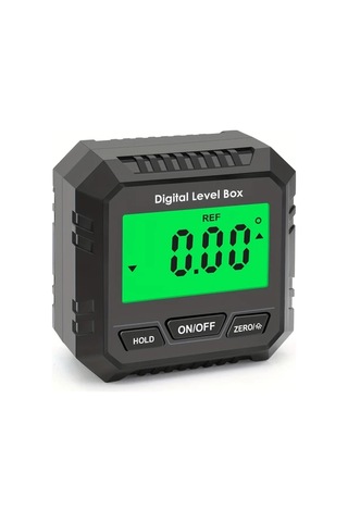 Honeybeeshop Siyah Hassas Dijital Açı Ölçer Lcd Arka Aydınlatmalı 0 01 Derece Hassasiyet Manyetik Taban Dıy Projeler İçin