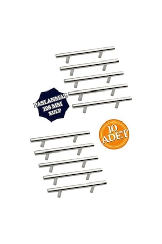 Paslanmaz Metal Kulp, Inox Dolap Çekmece Mobilya Kulbu, Tv Ünitesi Yatak Odası Vestiyer Mutfak İçin 128 Mm, Adet, 10 Açık Kahverengi