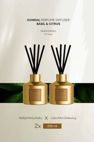 Kundal Basil & Citrus Gold Edition Perfume Diffuser 2 x 200 ML