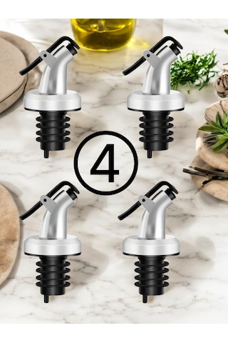 4 Adet Kapaklı Damlatmaz Yağ Tıpası Sirkelik Sosluk Yağdanlık Ucu
