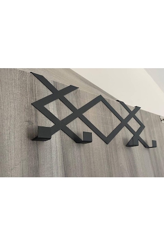Metal Siyah Desenli Amerikan Kapı Arkası Askılık Organizer Askılık Ve Desenli Banyo Kapı Arkası