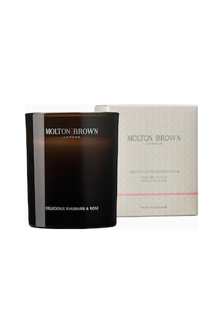 Molton Brown Lezzetli Ravent & Gül Mum 190 G, Lüks & Uzun Süre Kalıcı Açık Pembe